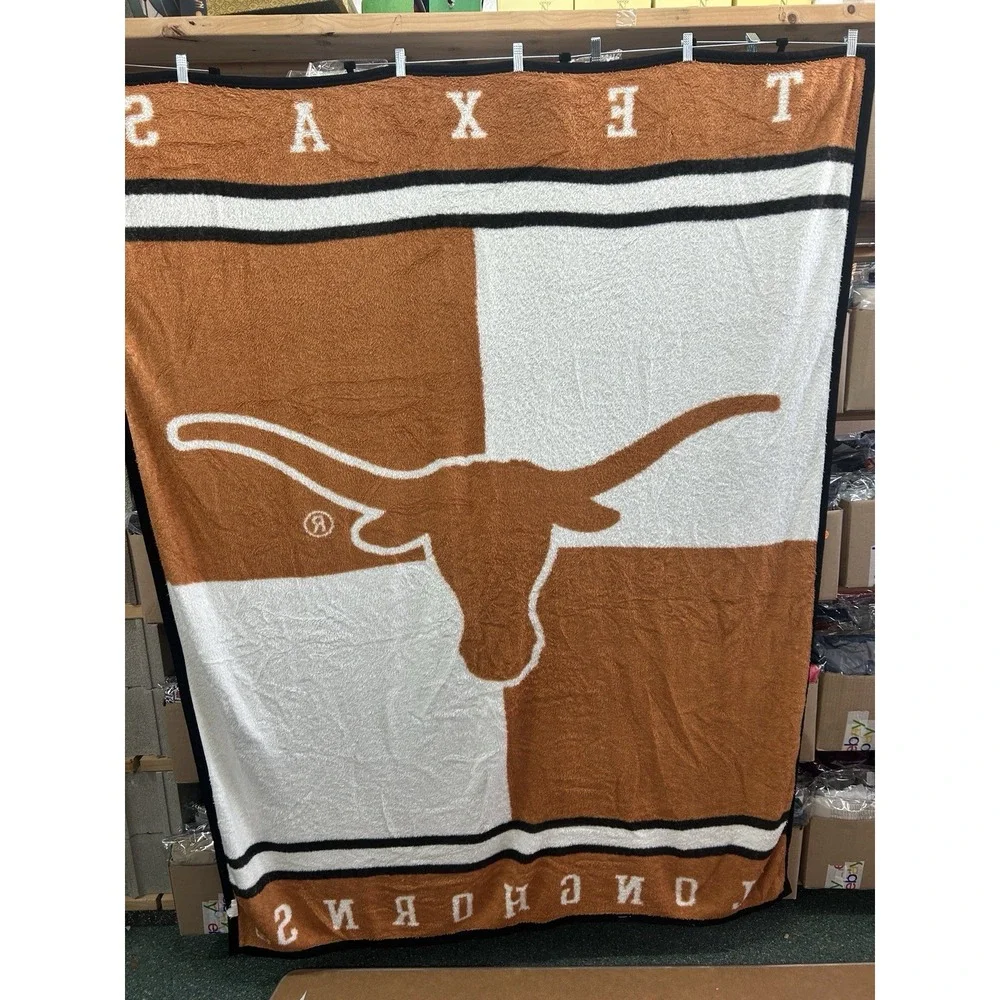 TEXAS LONGHORNS TWIN Throw SIZE ACRYLIC 60X78‎ BLANKET Hook Em Horns!
